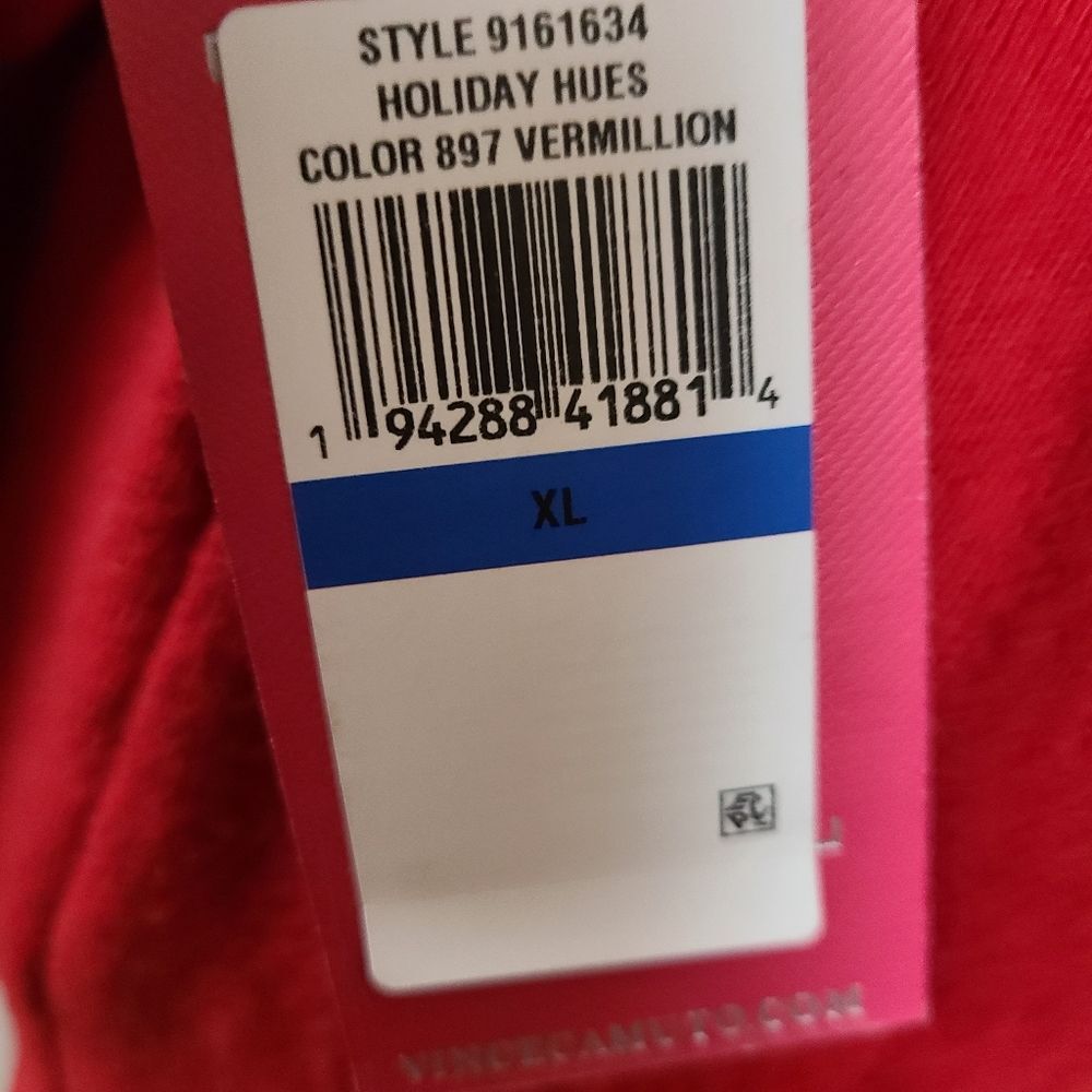 Vince Camuto Size X-Large Red Button Boatneck Drop Sleeve Pullover Sweater NWT - Picture 5 of 10